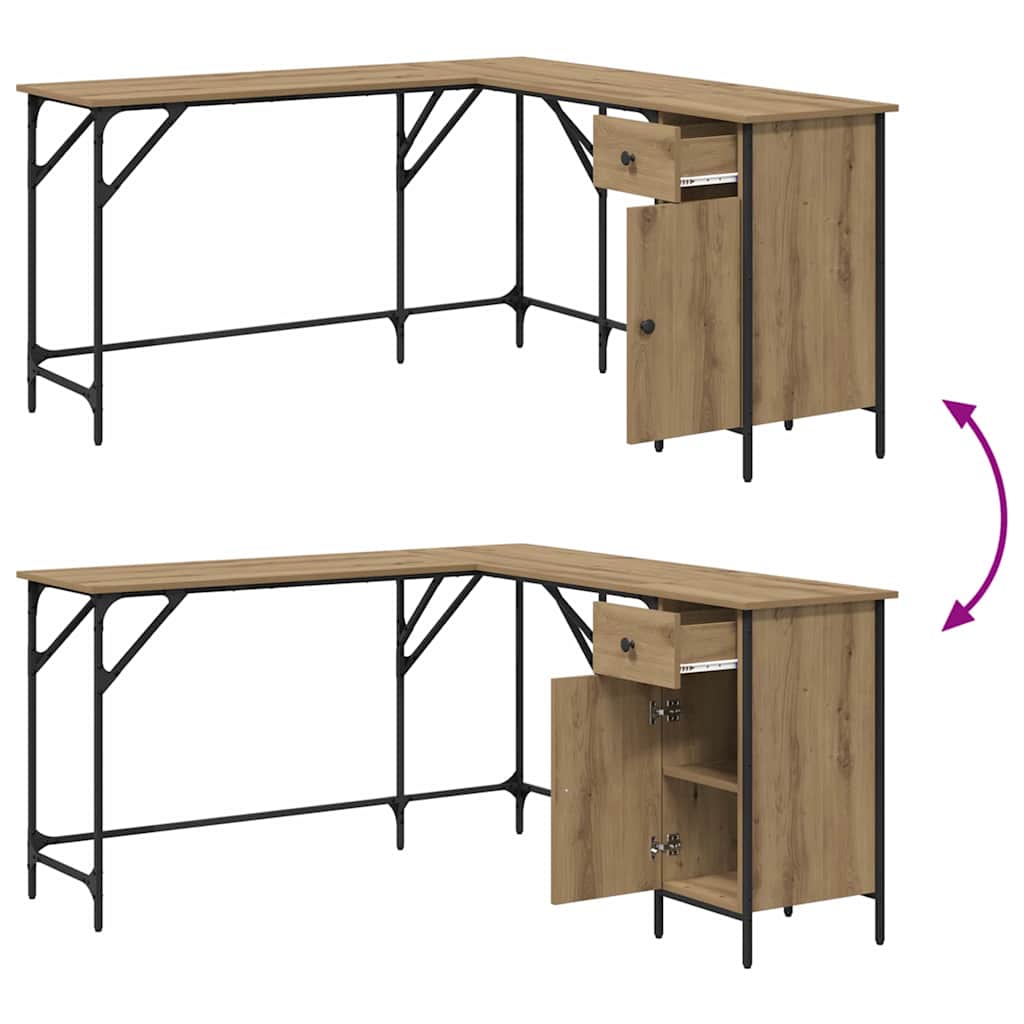 Skrivebord Artisan Eik 141 x 141 x 75 cm Konstruert tre