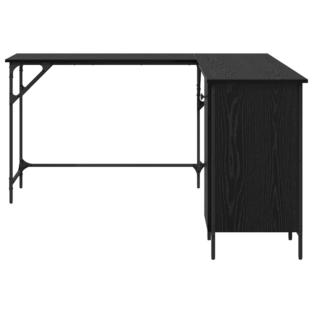 Skrivebord Svart Eik 141 x 141 x 75 cm Konstruert tre