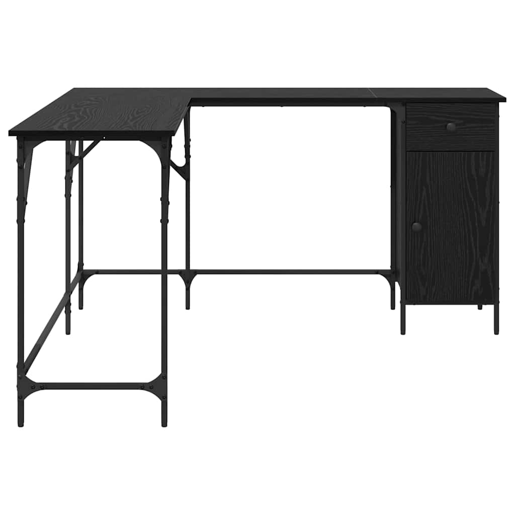 Skrivebord Svart Eik 141 x 141 x 75 cm Konstruert tre