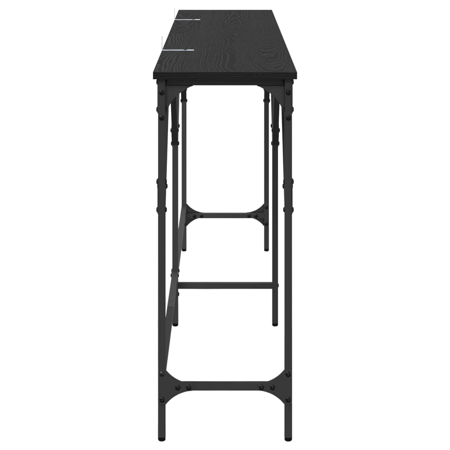 Konsollbord Svart Eik 180 x 30 x 75 cm Konstruert tre