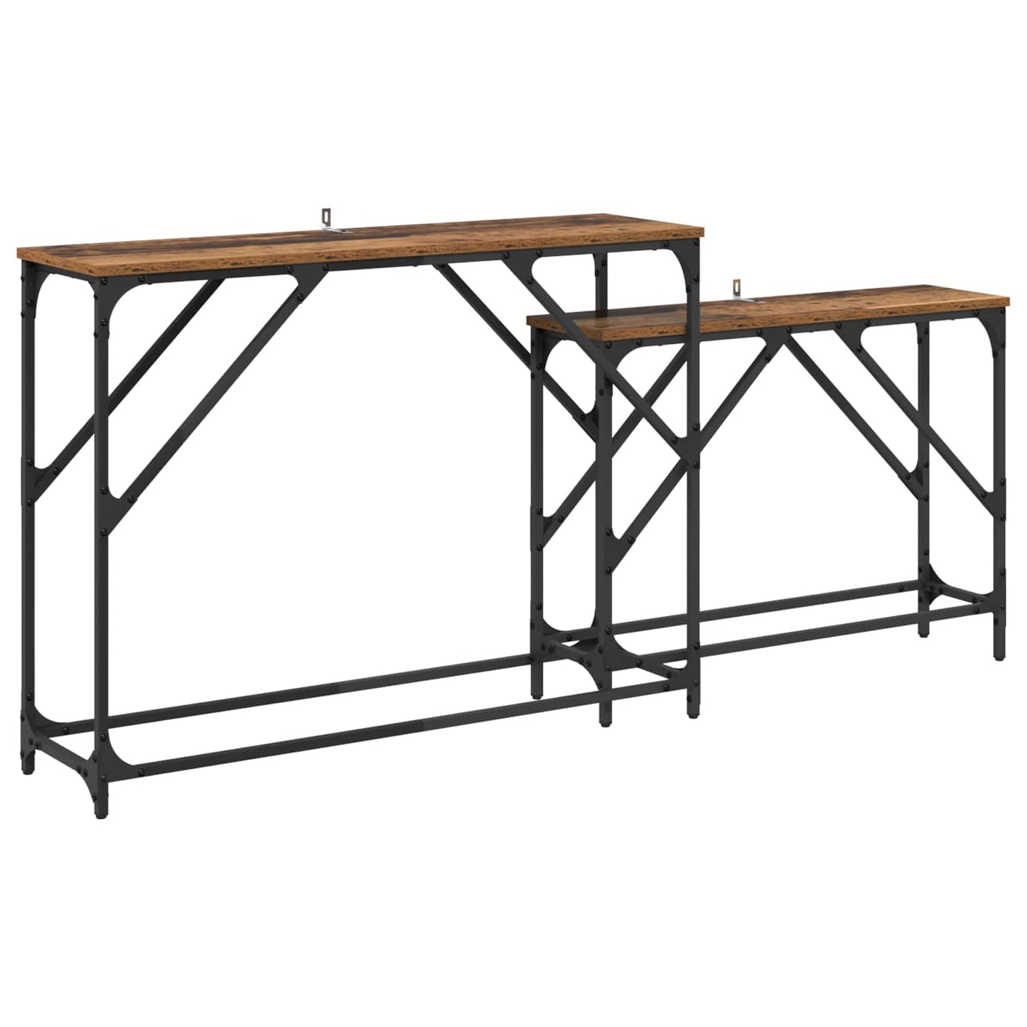 Konsollbord 2 pcs Gamle tre 100 x 28 x 75 cm Konstruert tre