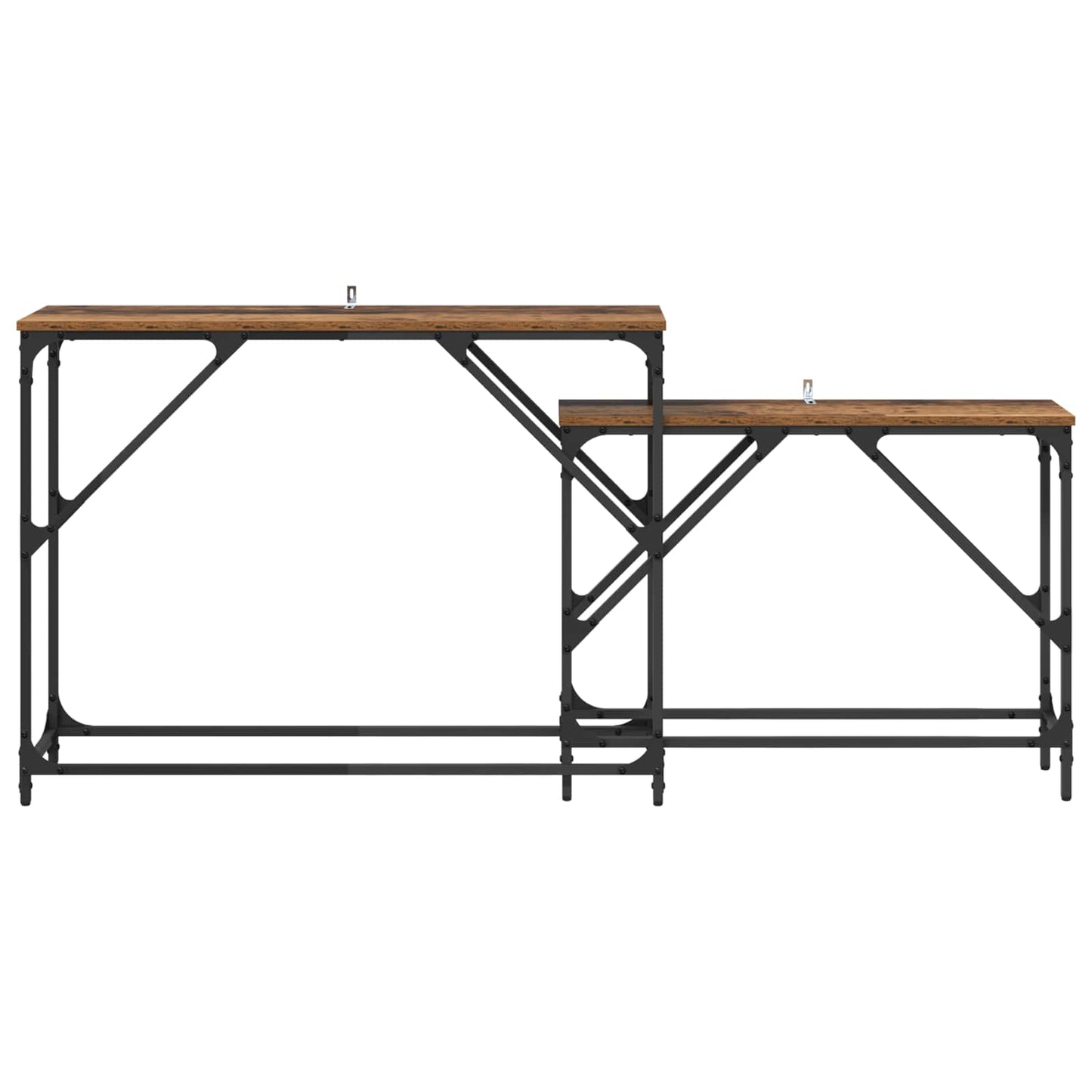 Konsollbord 2 pcs Gamle tre 100 x 28 x 75 cm Konstruert tre