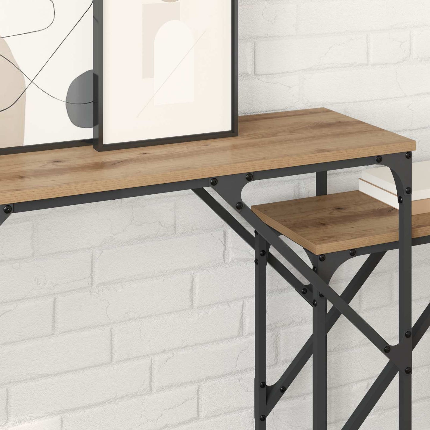 Konsollbord 2 stk. Artisan Eik 100 x 28 x 75 cm Konstruert tre