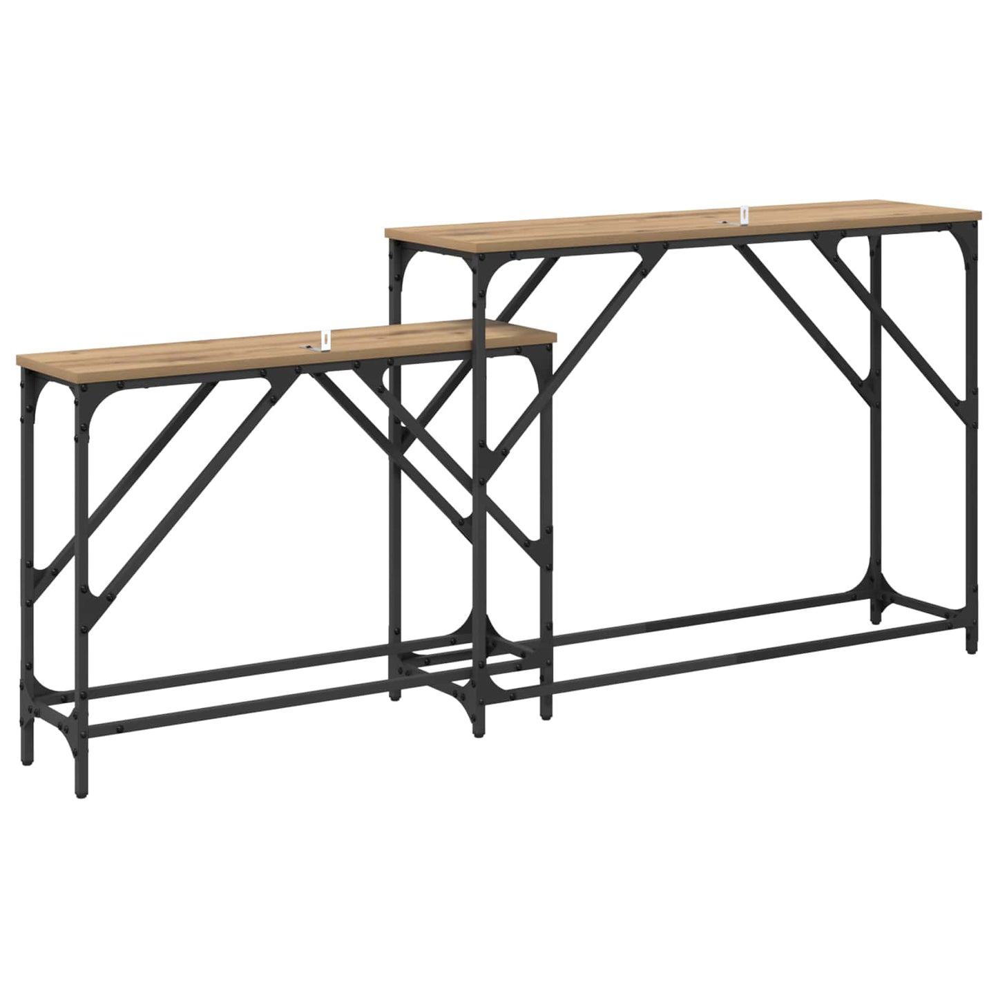 Konsollbord 2 stk. Artisan Eik 100 x 28 x 75 cm Konstruert tre
