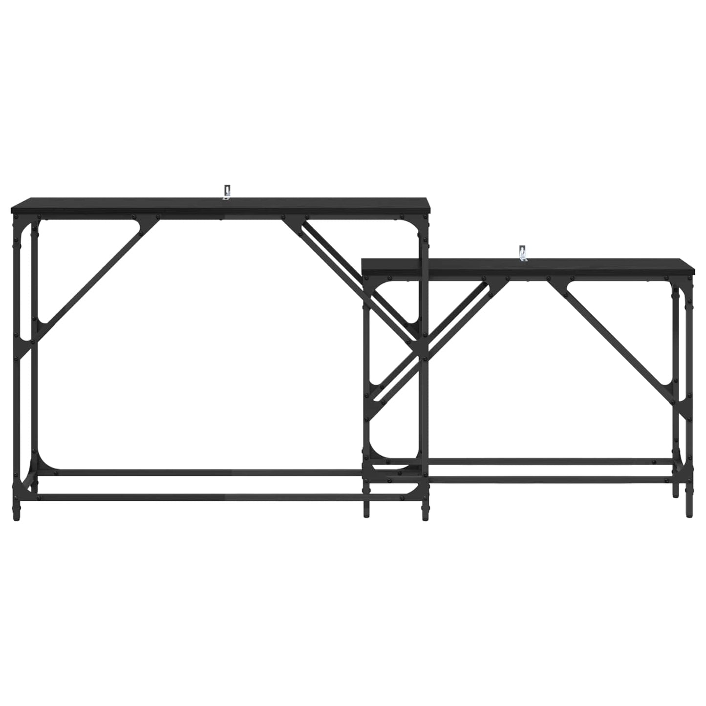 Konsollbord 2 pcs Svart Eik 100 x 28 x 75 cm Konstruert tre
