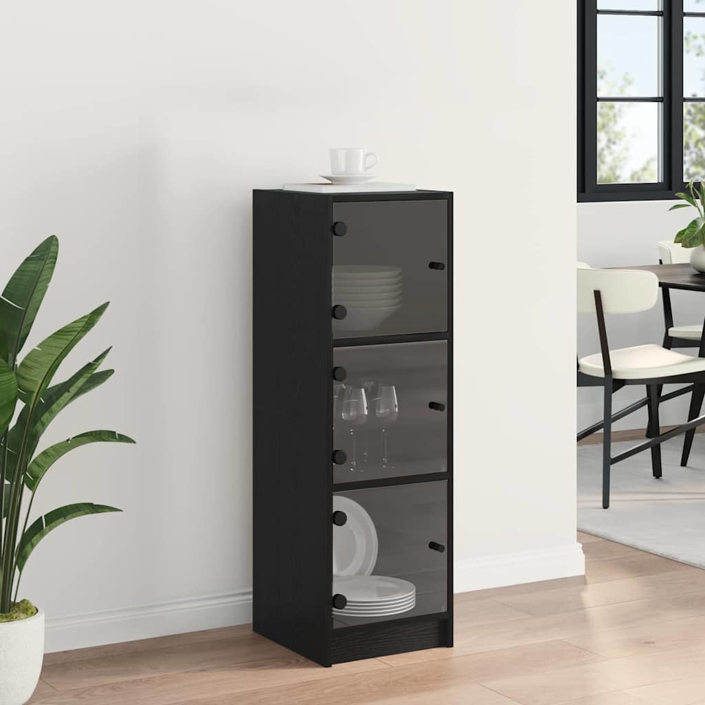 Høyskap Svart Eik 35 x 37 x 109 cm Konstruert tre