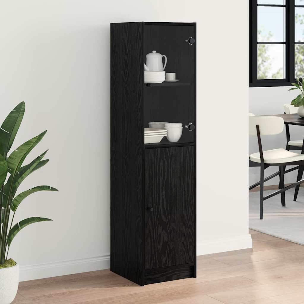 Høyskap Svart Eik 35 x 37 x 142 cm Konstruert tre