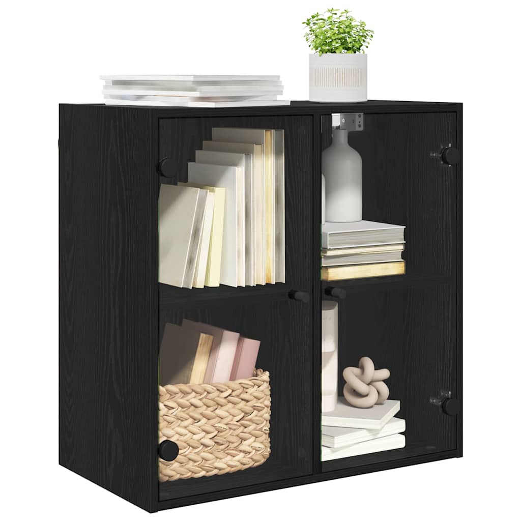 Veggskap Veggmontert Svart Eik 68 x 37 x 68,5 cm Konstruert tre