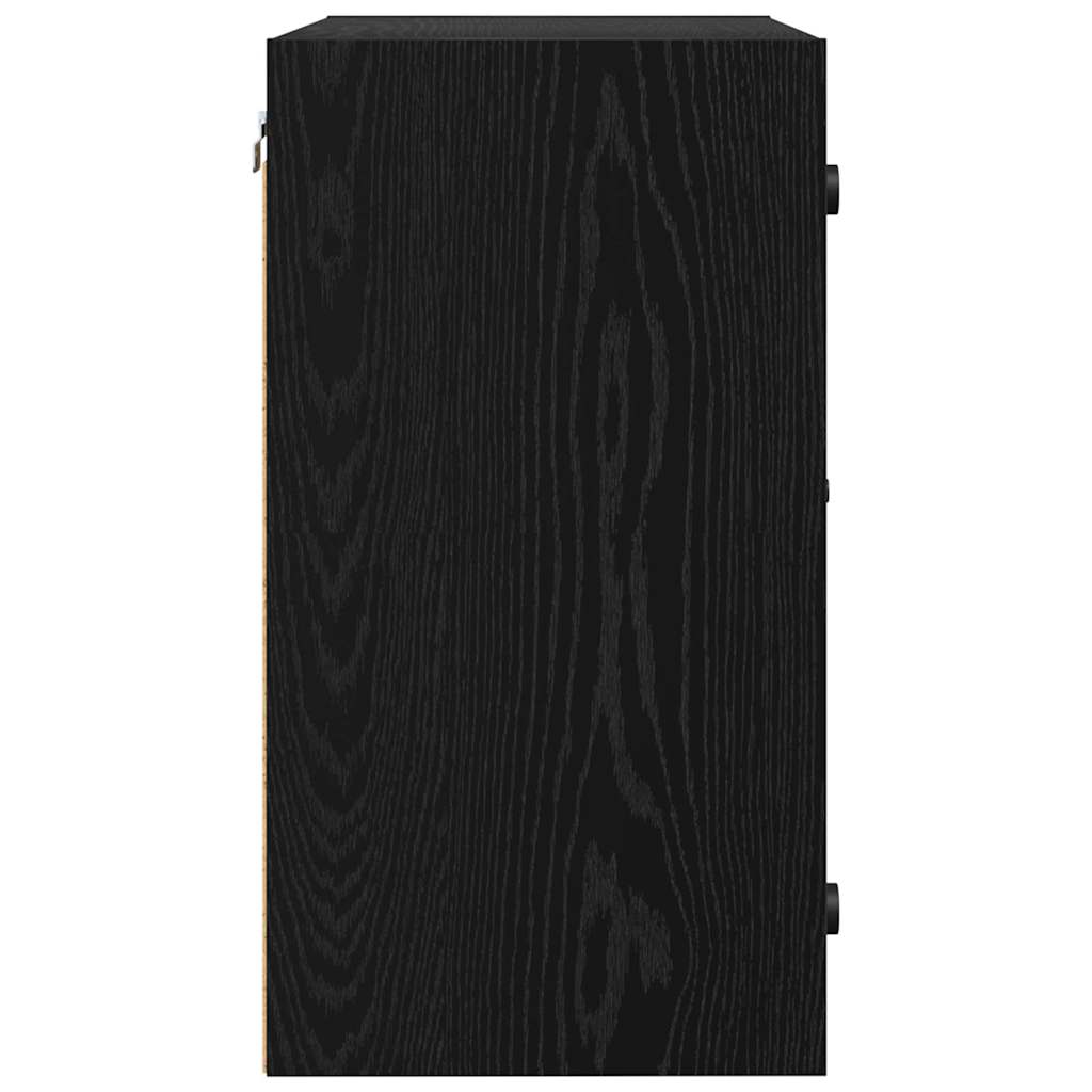 Veggskap Veggmontert Svart Eik 68 x 37 x 68,5 cm Konstruert tre
