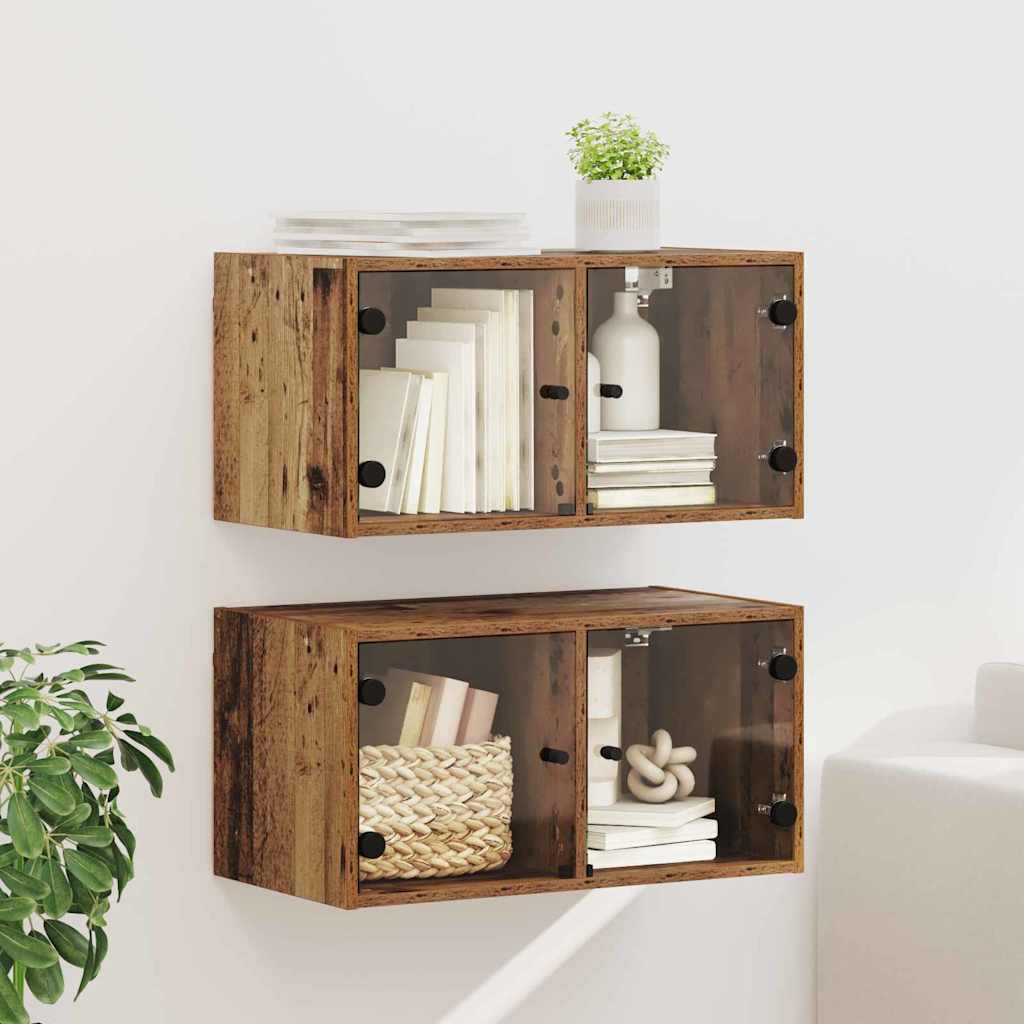 Vegghotell 2 pcs Gamle tre 68 x 37 x 35 cm Konstruert tre