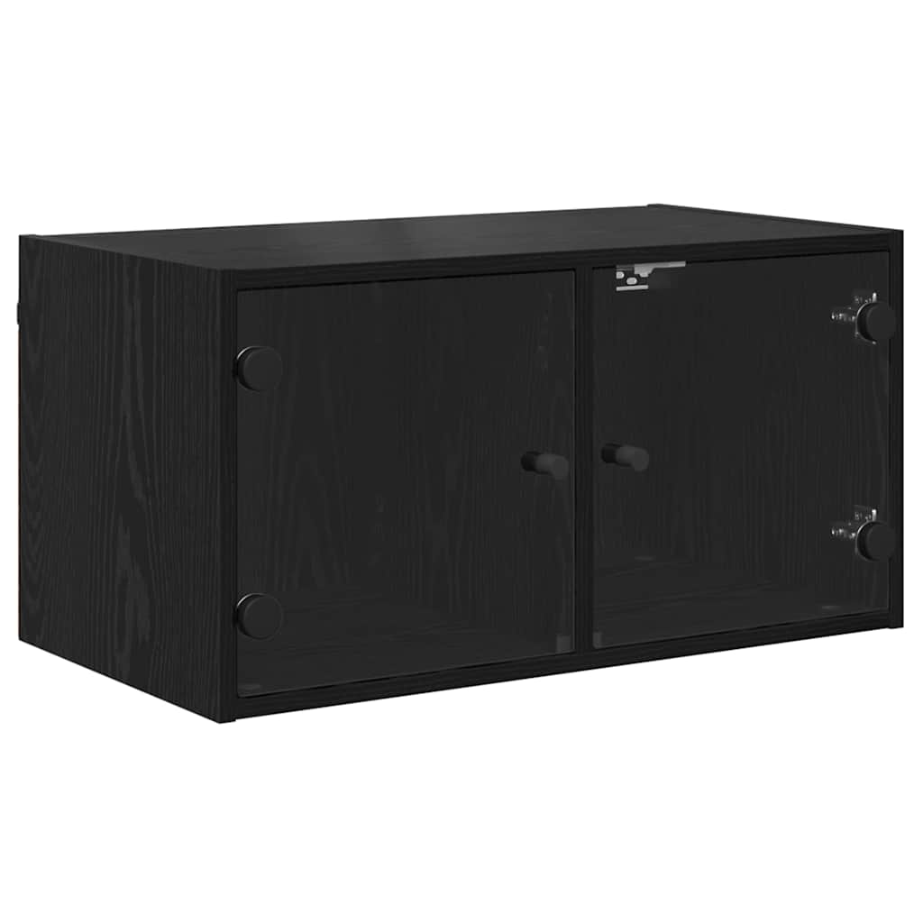 Veggskap Veggmontert Svart Eik 68 x 37 x 35 cm Konstruert tre