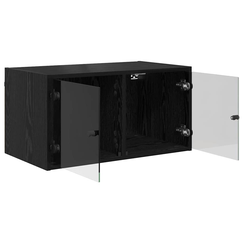 Veggskap Veggmontert Svart Eik 68 x 37 x 35 cm Konstruert tre