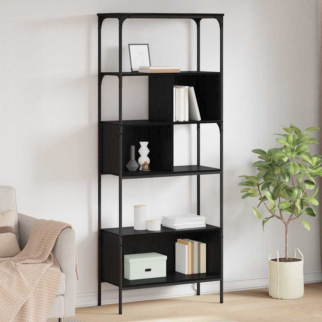 Bokhylle Svart Eik 76 x 33 x 188,5 cm Konstruert tre