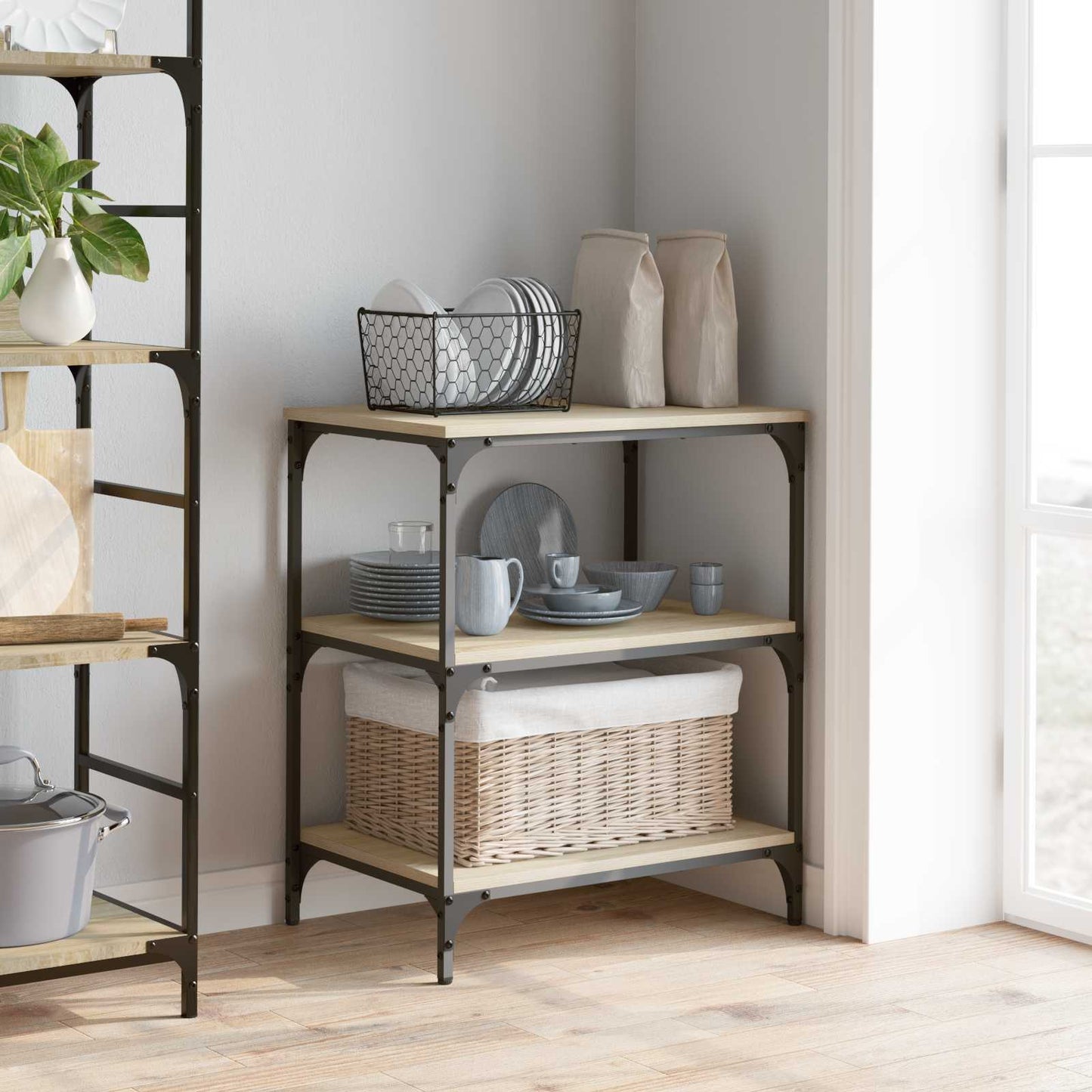 Kjøkkenvogn Sonoma eik 60 x 41 x 76 cm Konstruert tre