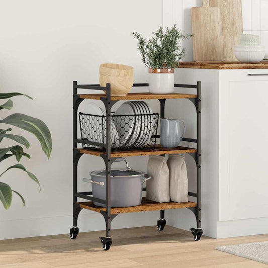 Kjøkkenvogn Gamle tre 50 x 35 x 75.5 cm Konstruert tre