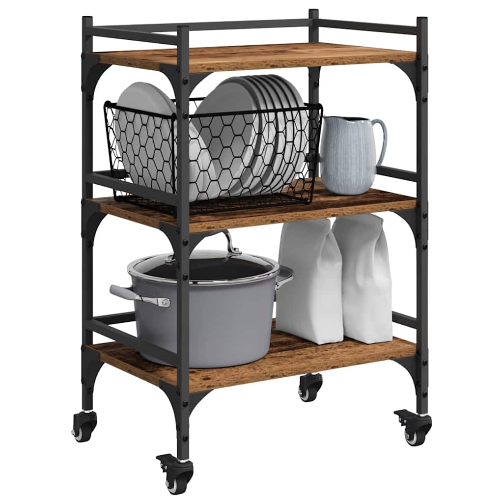 Kjøkkenvogn Gamle tre 50 x 35 x 75.5 cm Konstruert tre