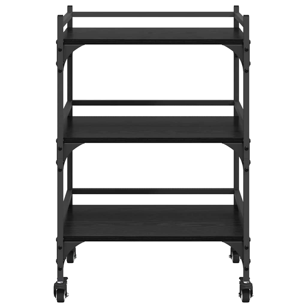 Kjøkkenvogn Svart Eik 50 x 35 x 75.5 cm Konstruert tre