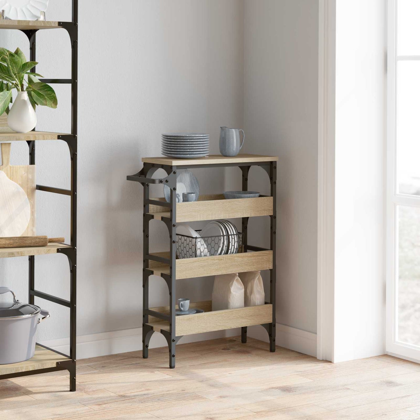 Kjøkkenvogn Sonoma eik 53 x 20 x 76 cm Konstruert tre
