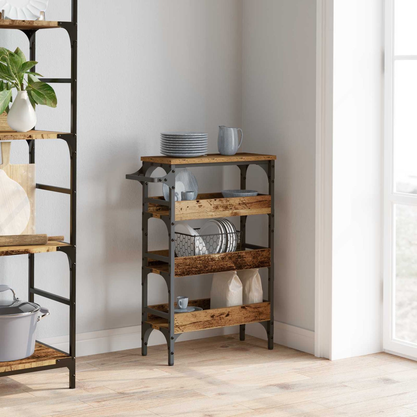 Kjøkkenvogn Gamle tre 53 x 20 x 76 cm Konstruert tre