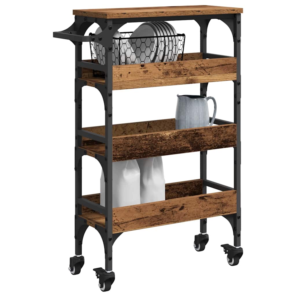 Kjøkkenvogn Gamle tre 53 x 20 x 76 cm Konstruert tre