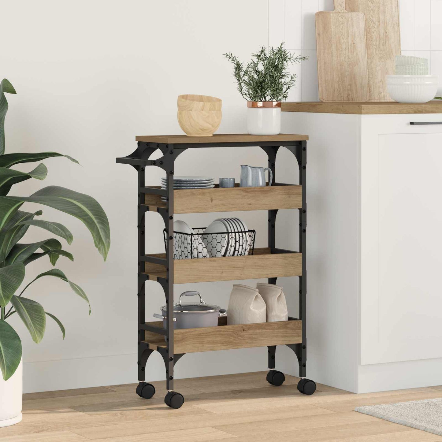 Kjøkkenvogn Artisan Eik 53 x 20 x 76 cm Konstruert tre