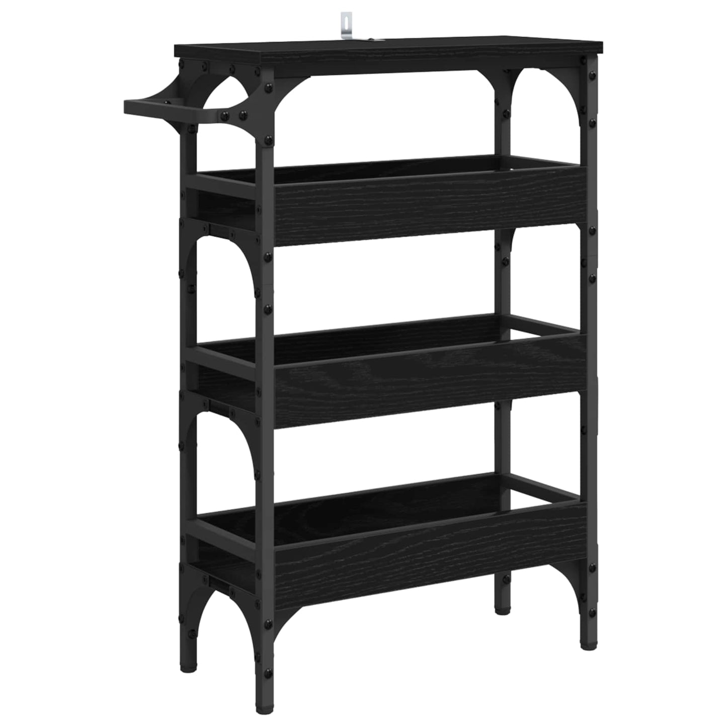 Kjøkkenvogn Svart Eik 53 x 20 x 76 cm Konstruert tre