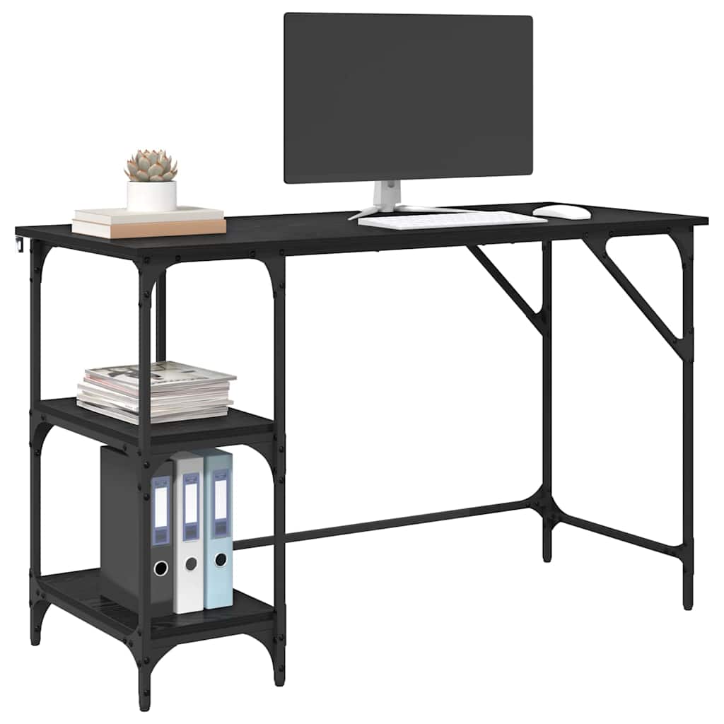 Skrivebord Svart Eik 120 x 50 x 75 cm Konstruert tre