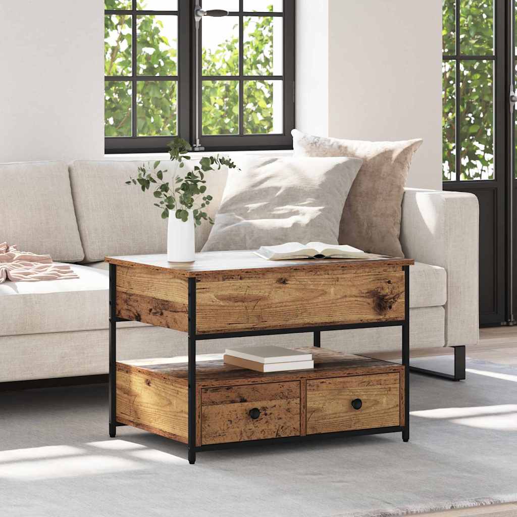 Kaffebord med skuff Gamle tre 70 x 50 x 54.5 cm Konstruert tre