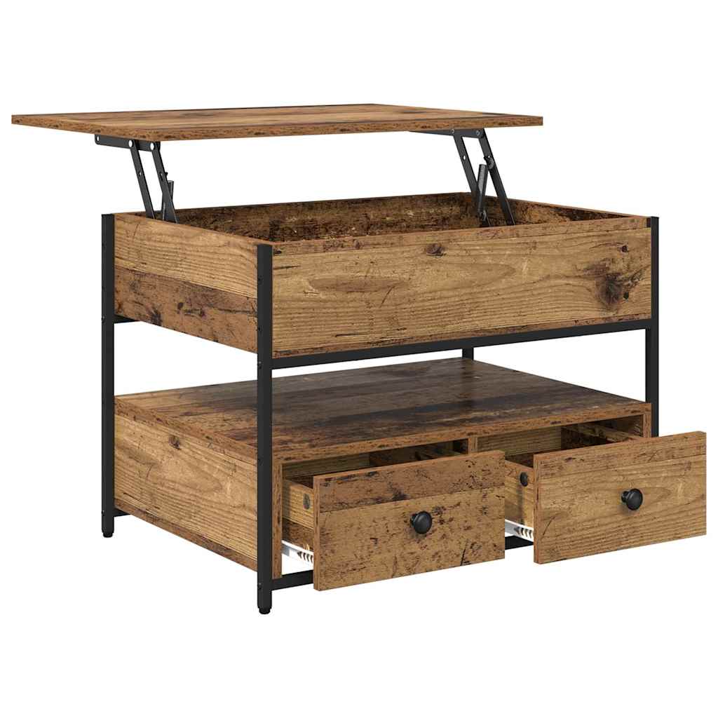 Kaffebord med skuff Gamle tre 70 x 50 x 54.5 cm Konstruert tre