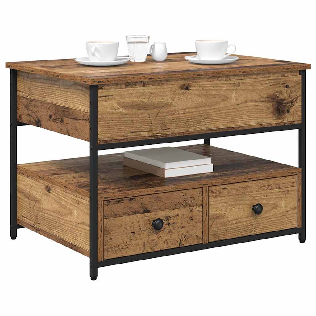 Kaffebord med skuff Gamle tre 70 x 50 x 54.5 cm Konstruert tre