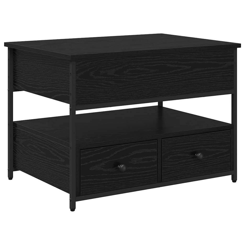 Kaffebord med skuff Svart Eik 70 x 50 x 54.5 cm Konstruert tre