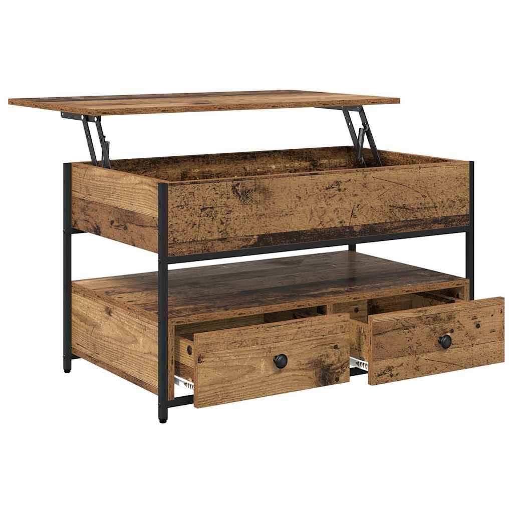 Kaffebord med skuff Gamle tre 85 x 50 x 50 cm Konstruert tre