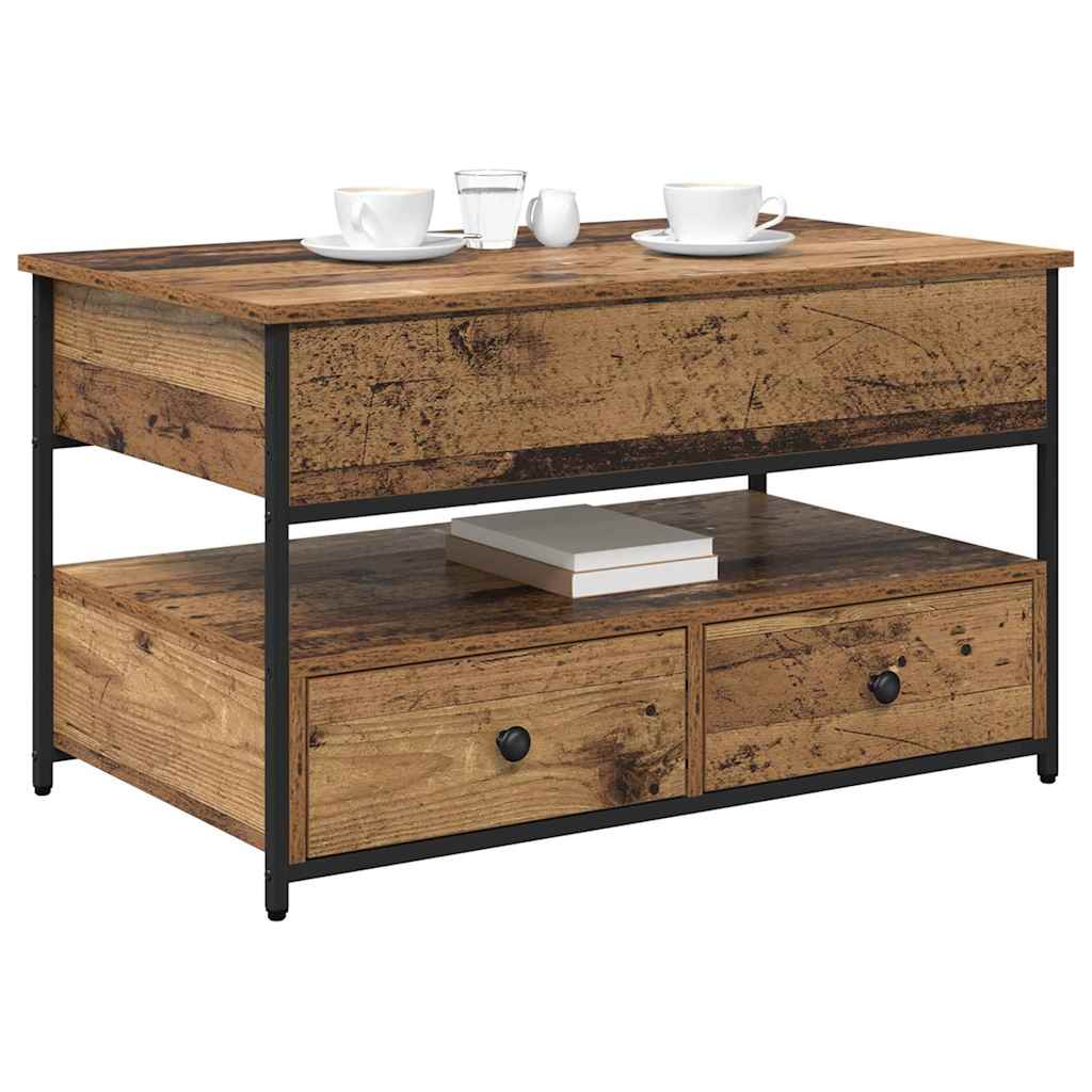 Kaffebord med skuff Gamle tre 85 x 50 x 50 cm Konstruert tre