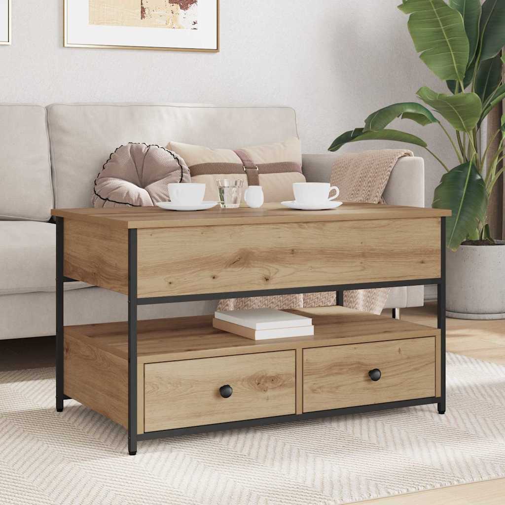 Kaffebord med skuff Artisan Eik 85 x 50 x 50 cm Konstruert tre