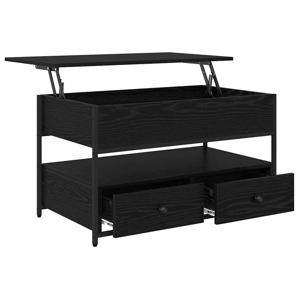 Kaffebord med skuff Svart Eik 85 x 50 x 50 cm Konstruert tre