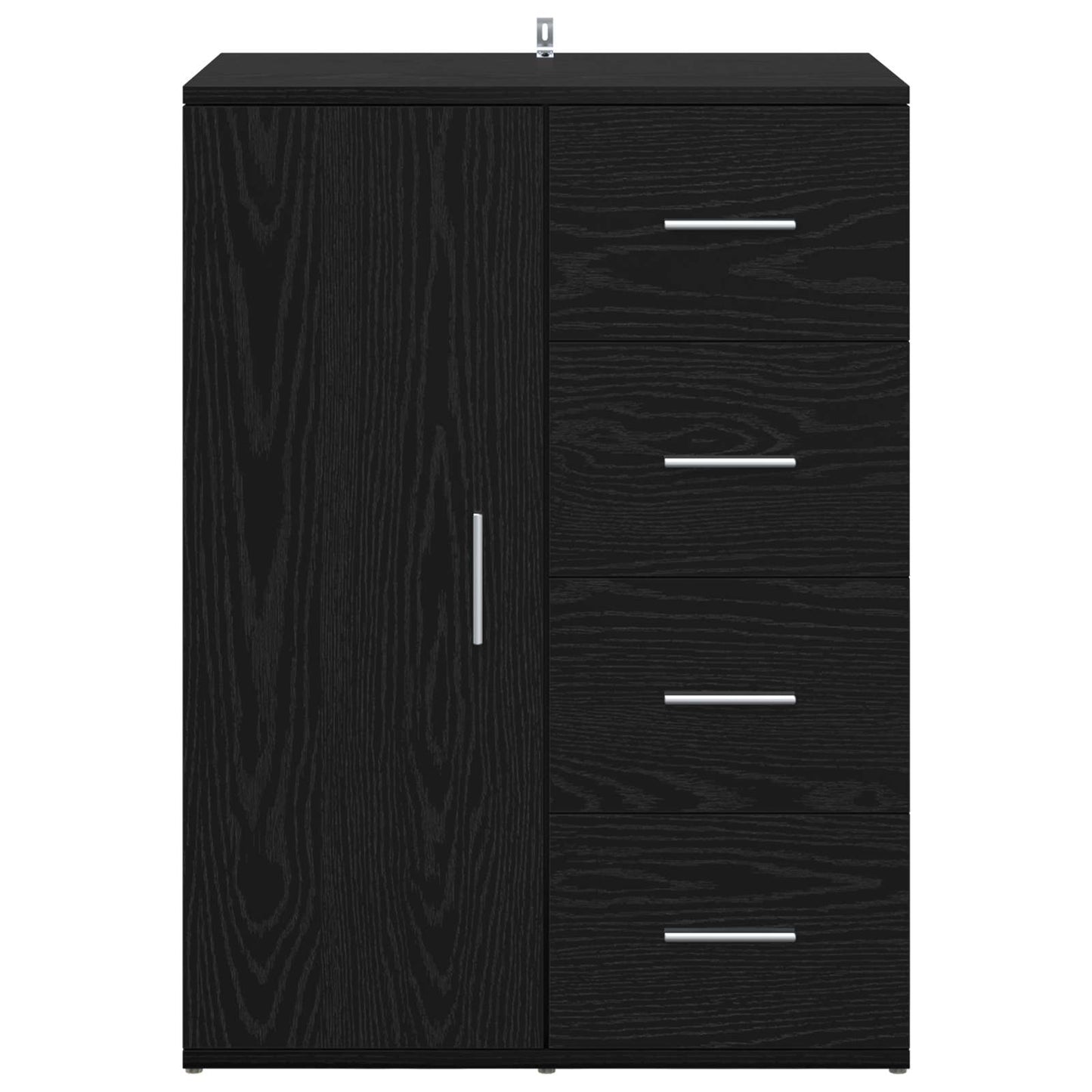 Serviesskap med skuff Svart Eik 59 x 39 x 80 cm Konstruert tre