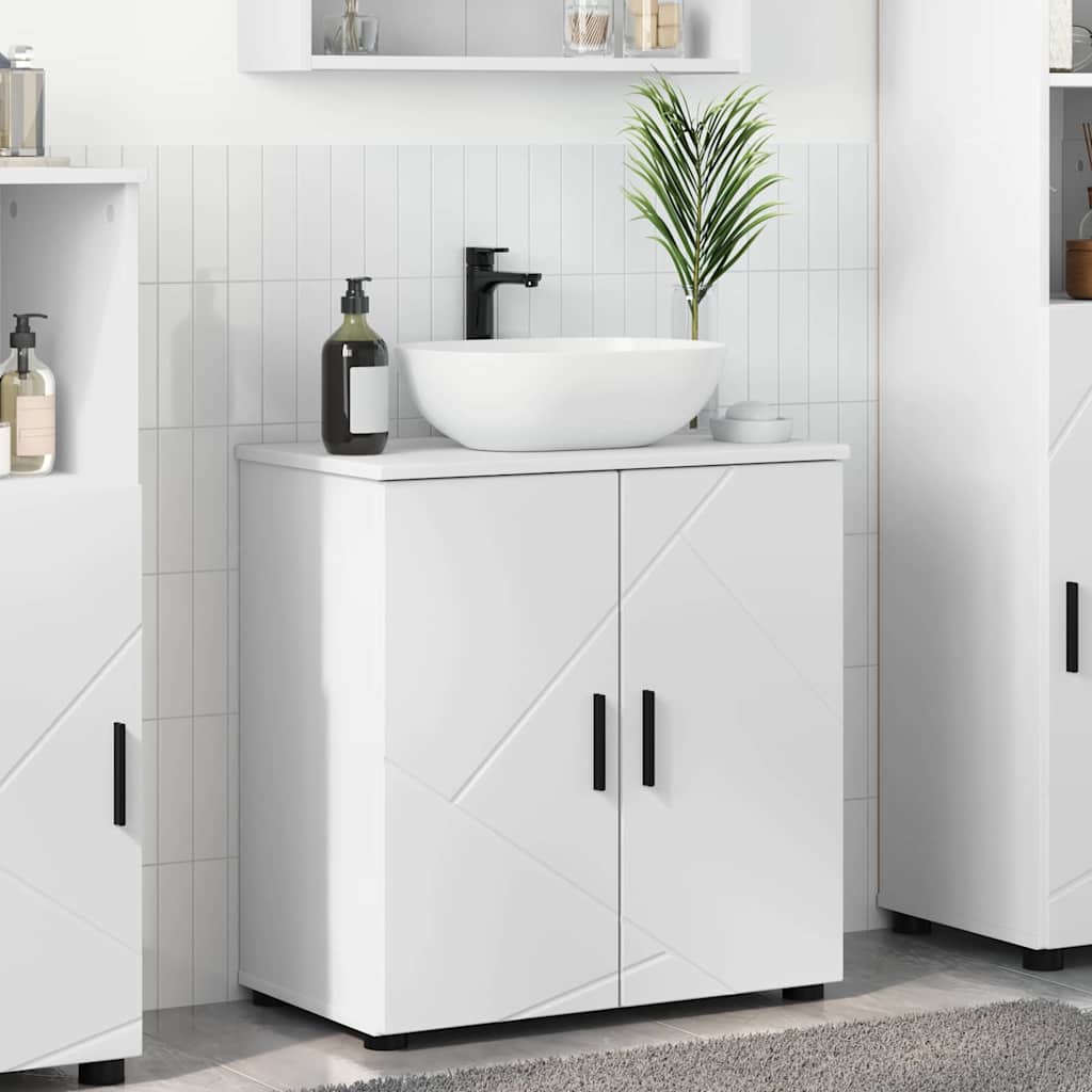 Baderomsskap Hvit 61 x 35 x 64 cm Konstruert tre & Metall