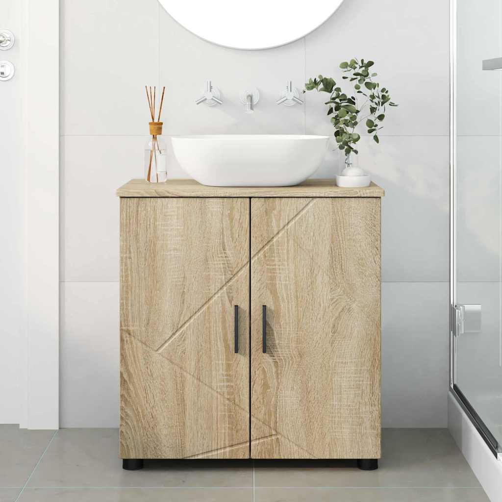 Baderomsskap Sonoma eik 61 x 35 x 64 cm Konstruert tre & Metall