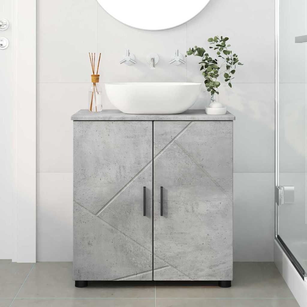 Baderomsskap Betonggrå 61 x 35 x 64 cm Konstruert tre & Metall