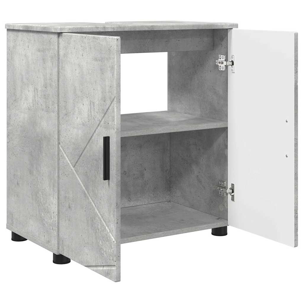 Baderomsskap Betonggrå 61 x 35 x 64 cm Konstruert tre & Metall