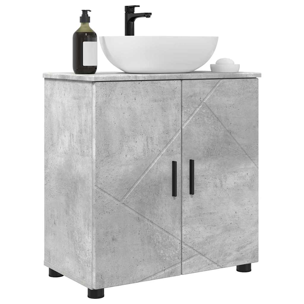 Baderomsskap Betonggrå 61 x 35 x 64 cm Konstruert tre & Metall