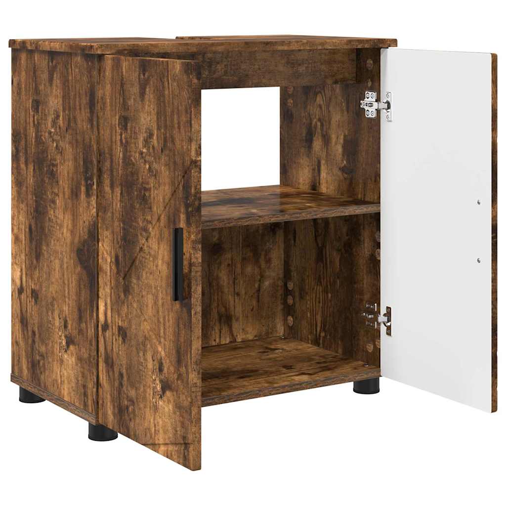 Baderomsskap Røkt eik 61 x 35 x 64 cm Konstruert tre & Metall