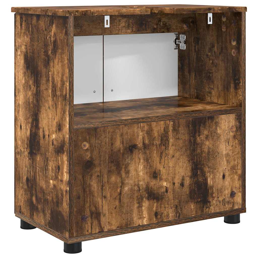 Baderomsskap Røkt eik 61 x 35 x 64 cm Konstruert tre & Metall