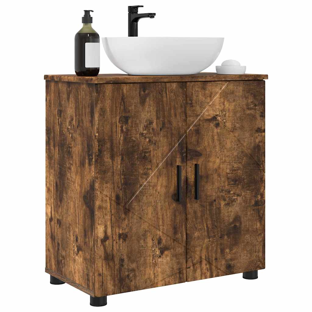 Baderomsskap Røkt eik 61 x 35 x 64 cm Konstruert tre & Metall