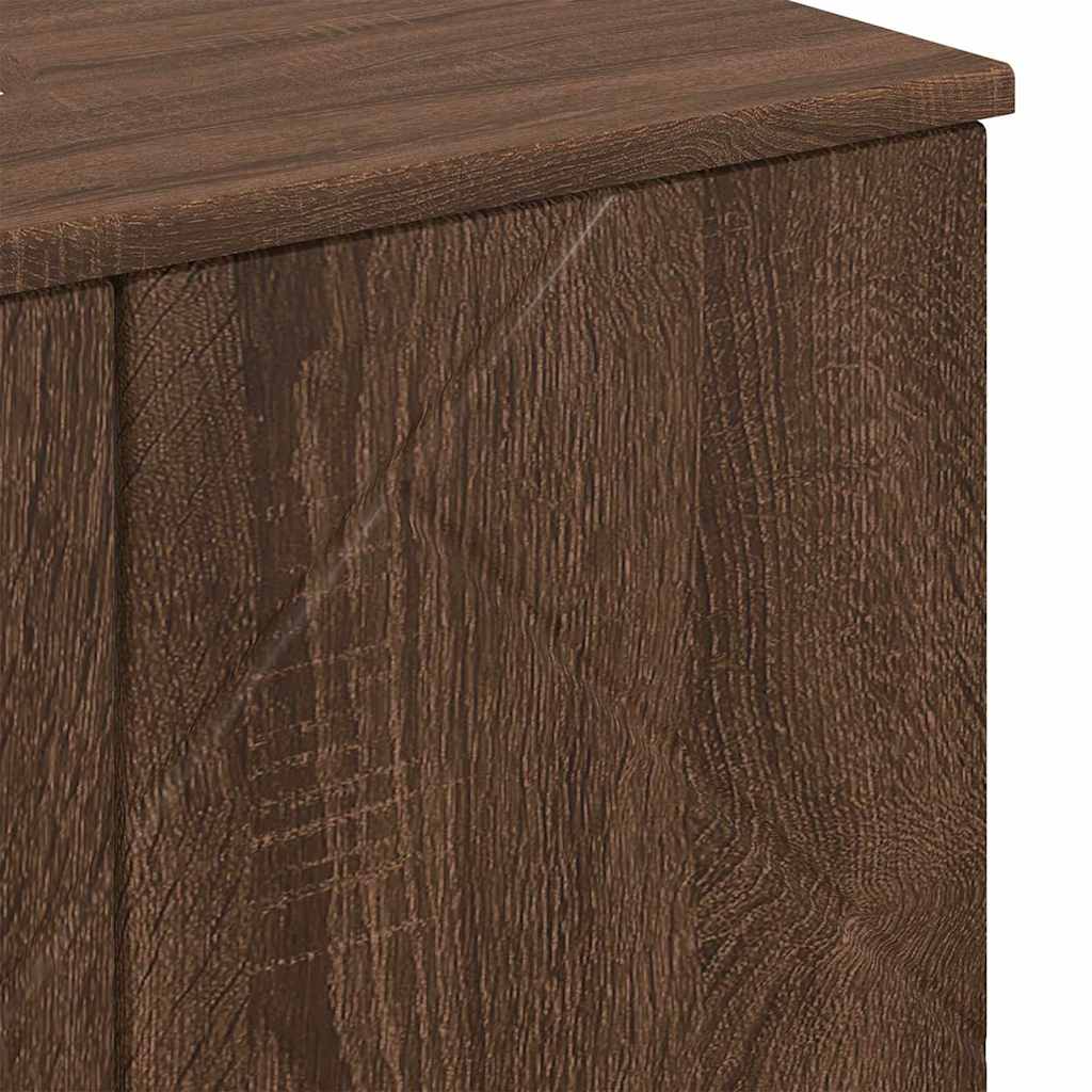Baderomsskap Brun Eik 61 x 35 x 64 cm Konstruert tre & Metall