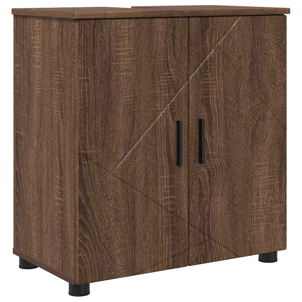 Baderomsskap Brun Eik 61 x 35 x 64 cm Konstruert tre & Metall