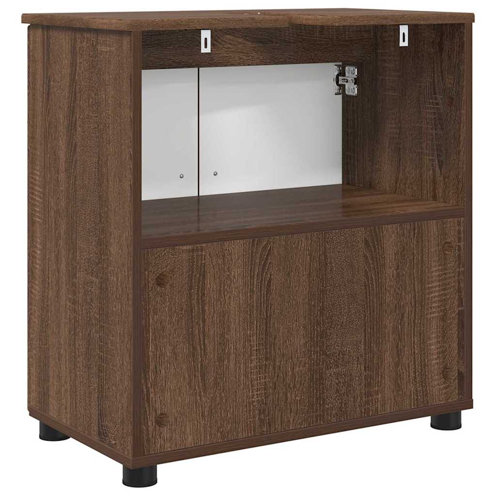 Baderomsskap Brun Eik 61 x 35 x 64 cm Konstruert tre & Metall