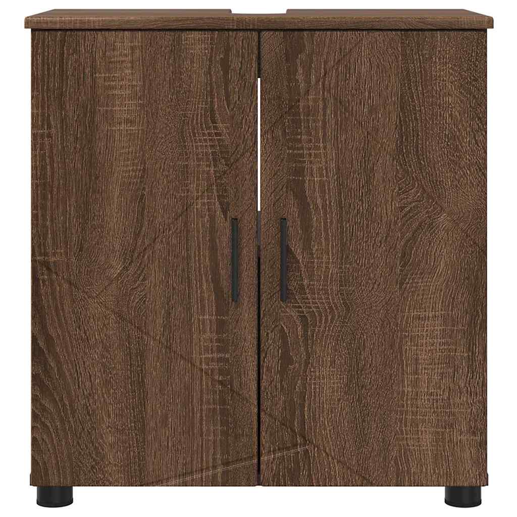 Baderomsskap Brun Eik 61 x 35 x 64 cm Konstruert tre & Metall