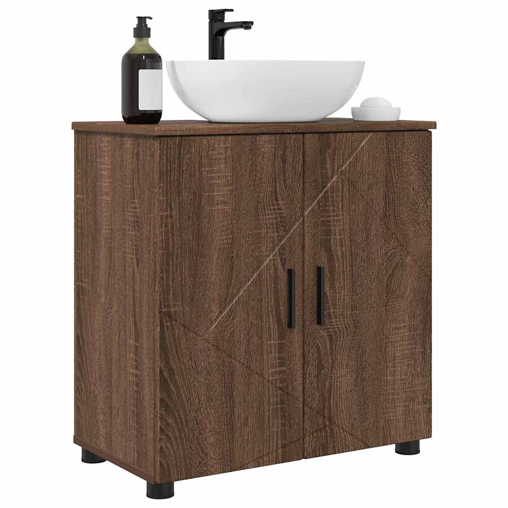 Baderomsskap Brun Eik 61 x 35 x 64 cm Konstruert tre & Metall