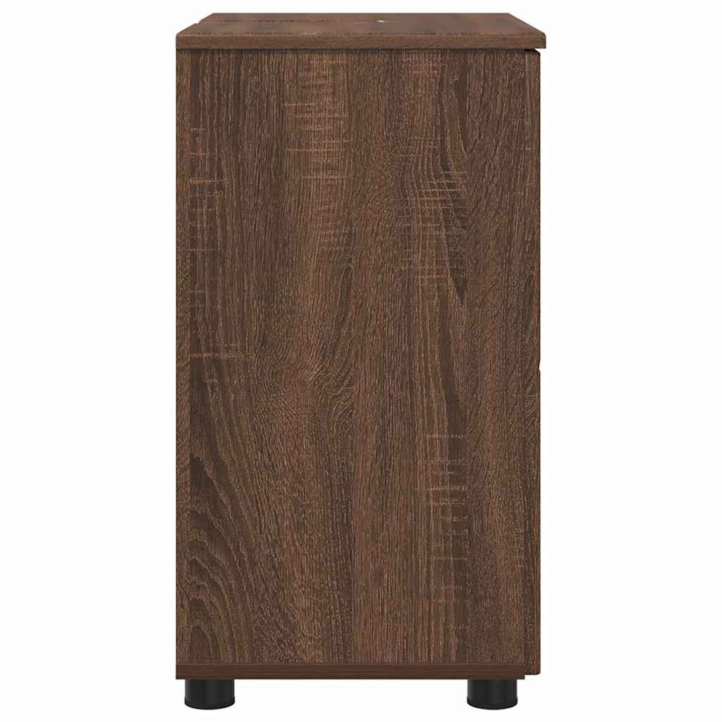 Baderomsskap Brun Eik 61 x 35 x 64 cm Konstruert tre & Metall